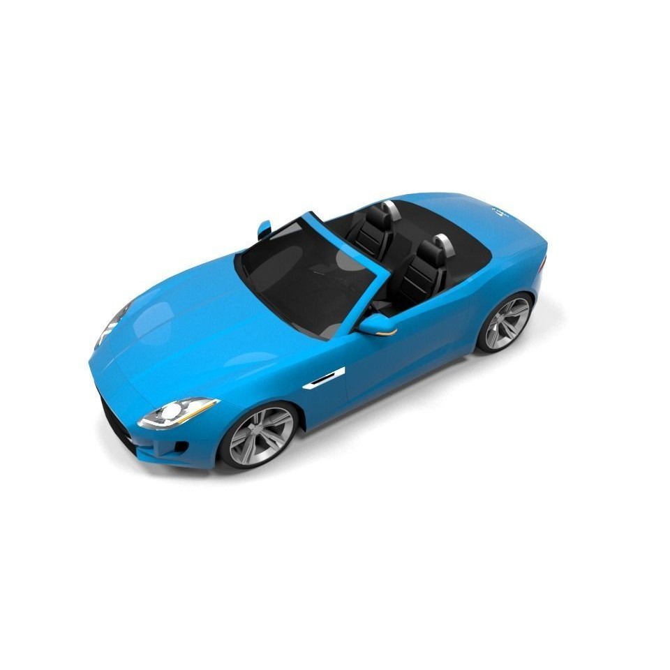Jaguar F-Type Cabrio 3D Model – Low Poly Game Asset, FBX - View 8