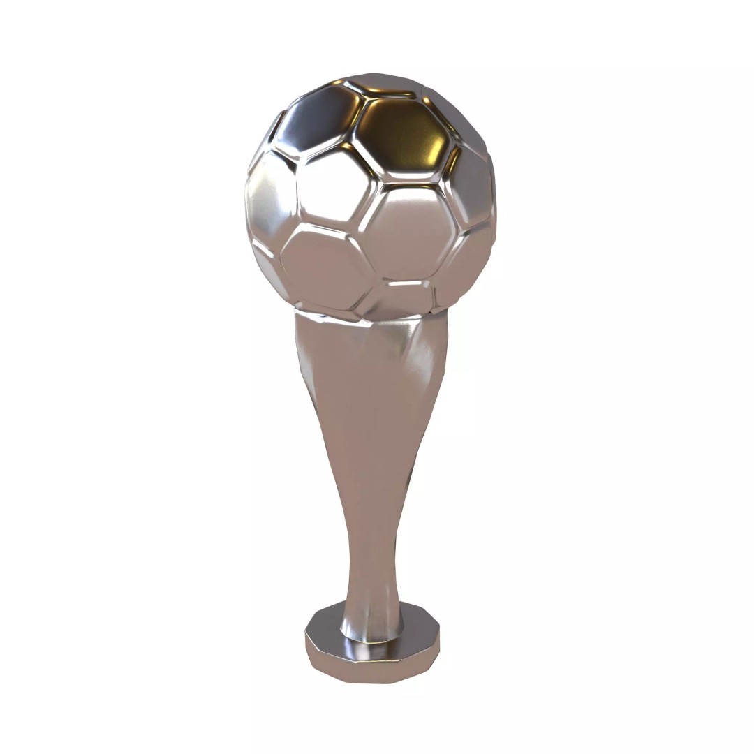 Soccer Ball Trophy 3D Model – Low Poly Game Asset, FBX, OBJ - View 2