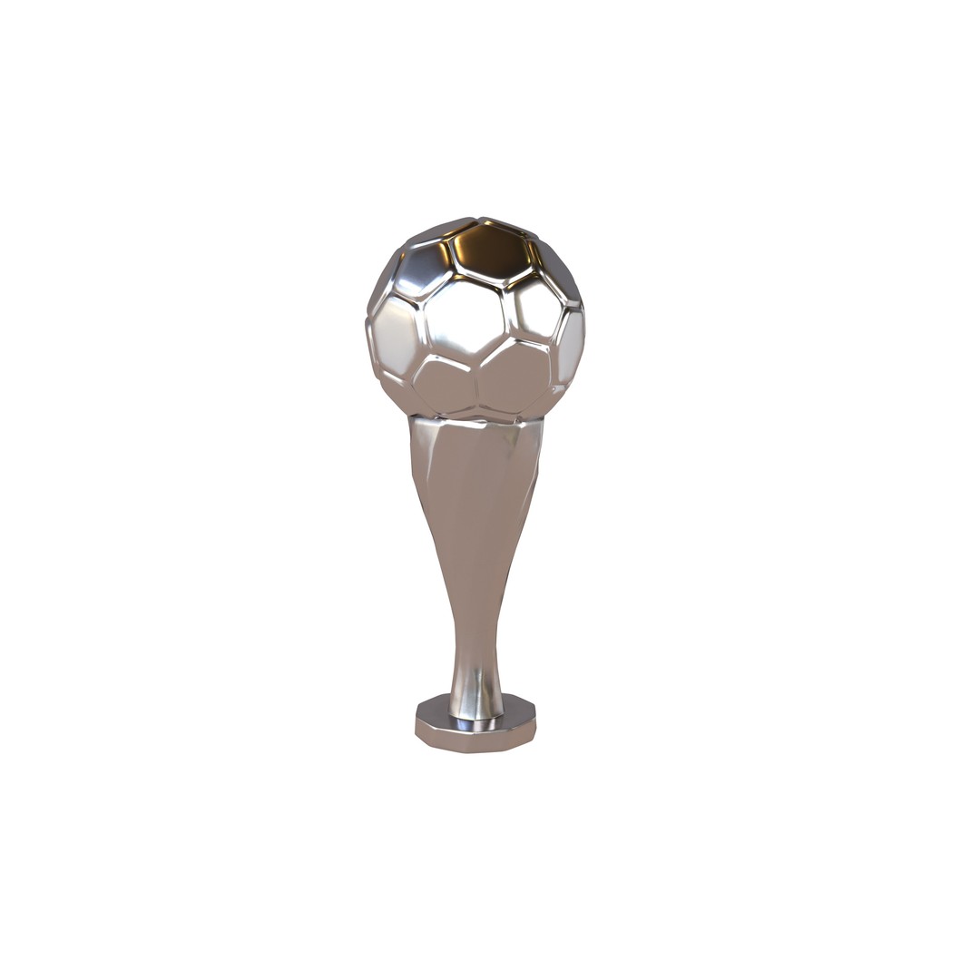 Soccer Ball Trophy 3D Model – Low Poly Game Asset, FBX, OBJ - View 3