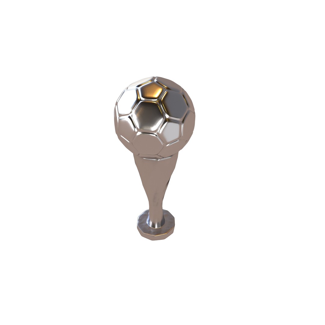 Soccer Ball Trophy 3D Model – Low Poly Game Asset, FBX, OBJ - View 4