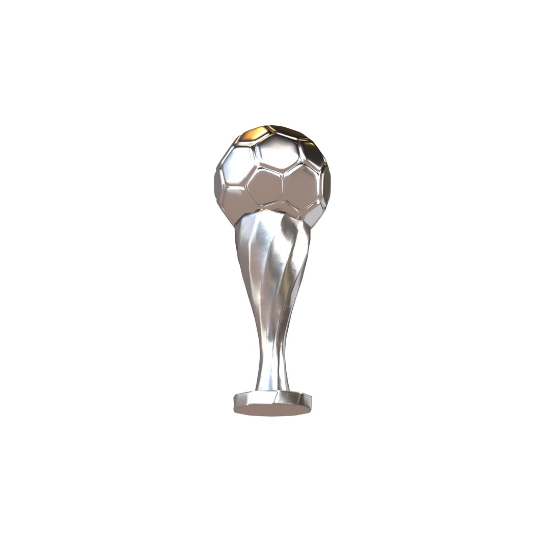 Soccer Ball Trophy 3D Model – Low Poly Game Asset, FBX, OBJ - View 5