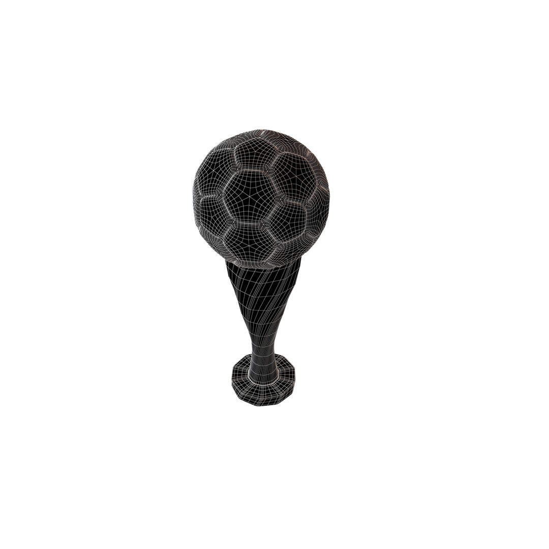 Soccer Ball Trophy 3D Model – Low Poly Game Asset, FBX, OBJ - View 8