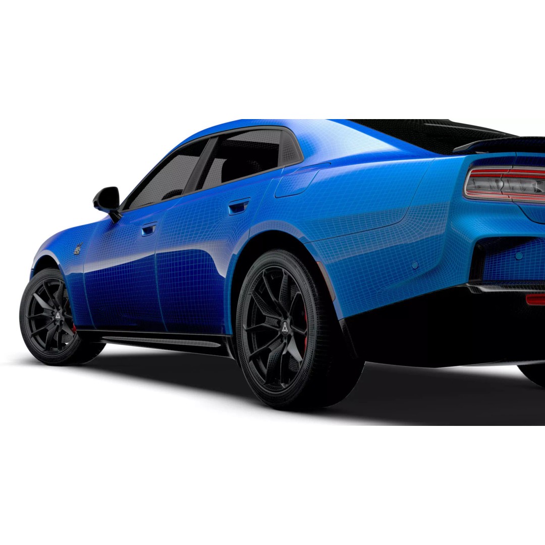 Dodge Charger Daytona Scat Pack 3D Model – High Poly Game Asset, FBX, PBR - View 19
