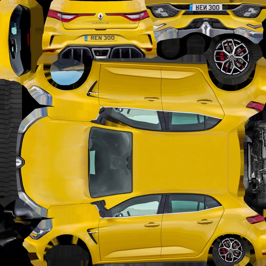 Renault Megane RS 2019 3D Model – Low Poly Game Asset, FBX