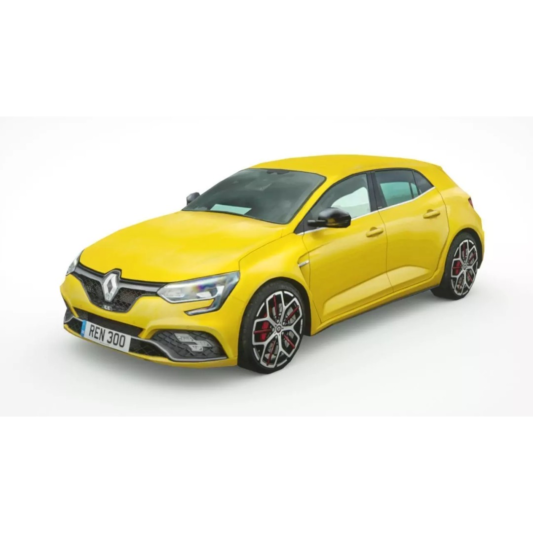 Renault Megane RS 2019 3D Model – Low Poly Game Asset, FBX - View 2