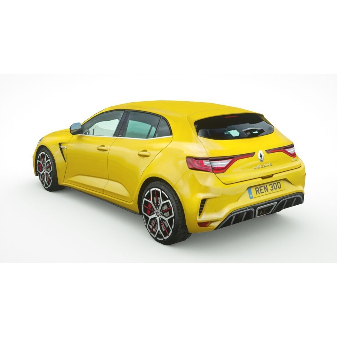 Renault Megane RS 2019 3D Model – Low Poly Game Asset, FBX - View 3