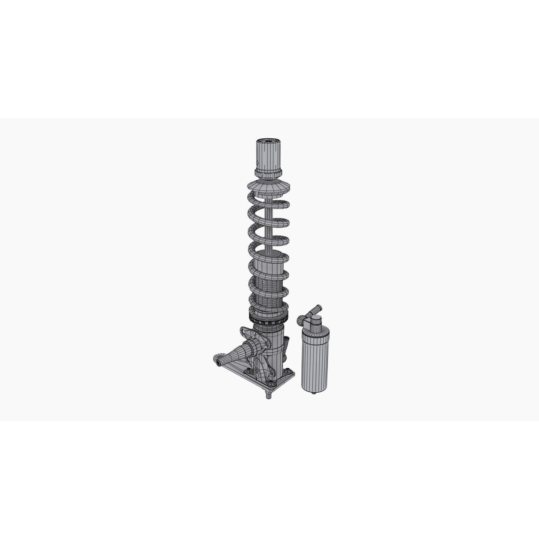 Penske Coilovers 3D Model – Low Poly Game Asset, FBX, OBJ