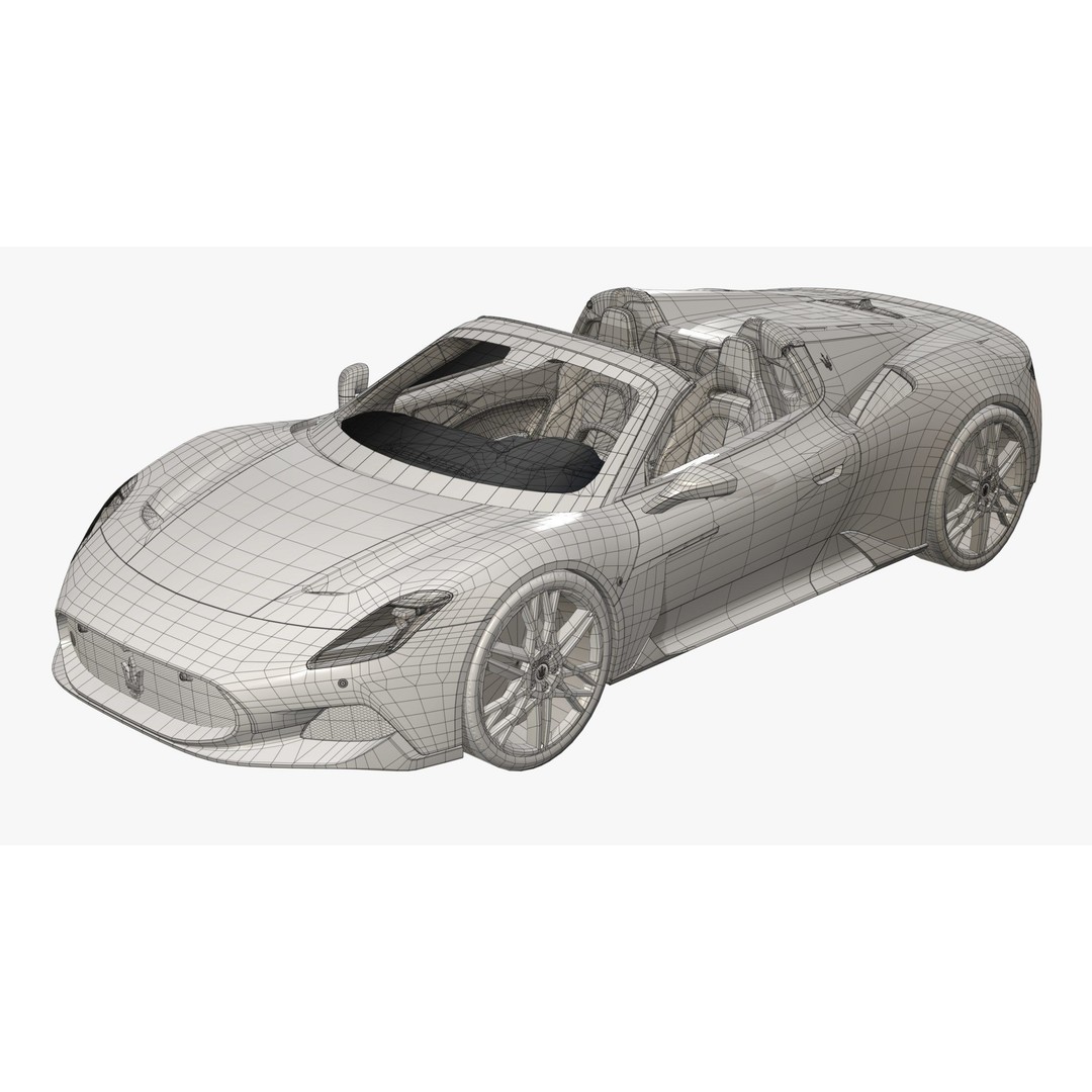 Maserati MC20 Cielo 2024 3D Model – Low Poly Game Ready Asset, FBX