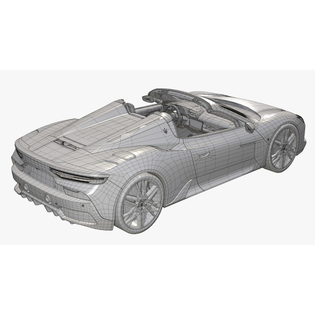 Maserati MC20 Cielo 2024 3D Model – Low Poly Game Ready Asset, FBX - View 17