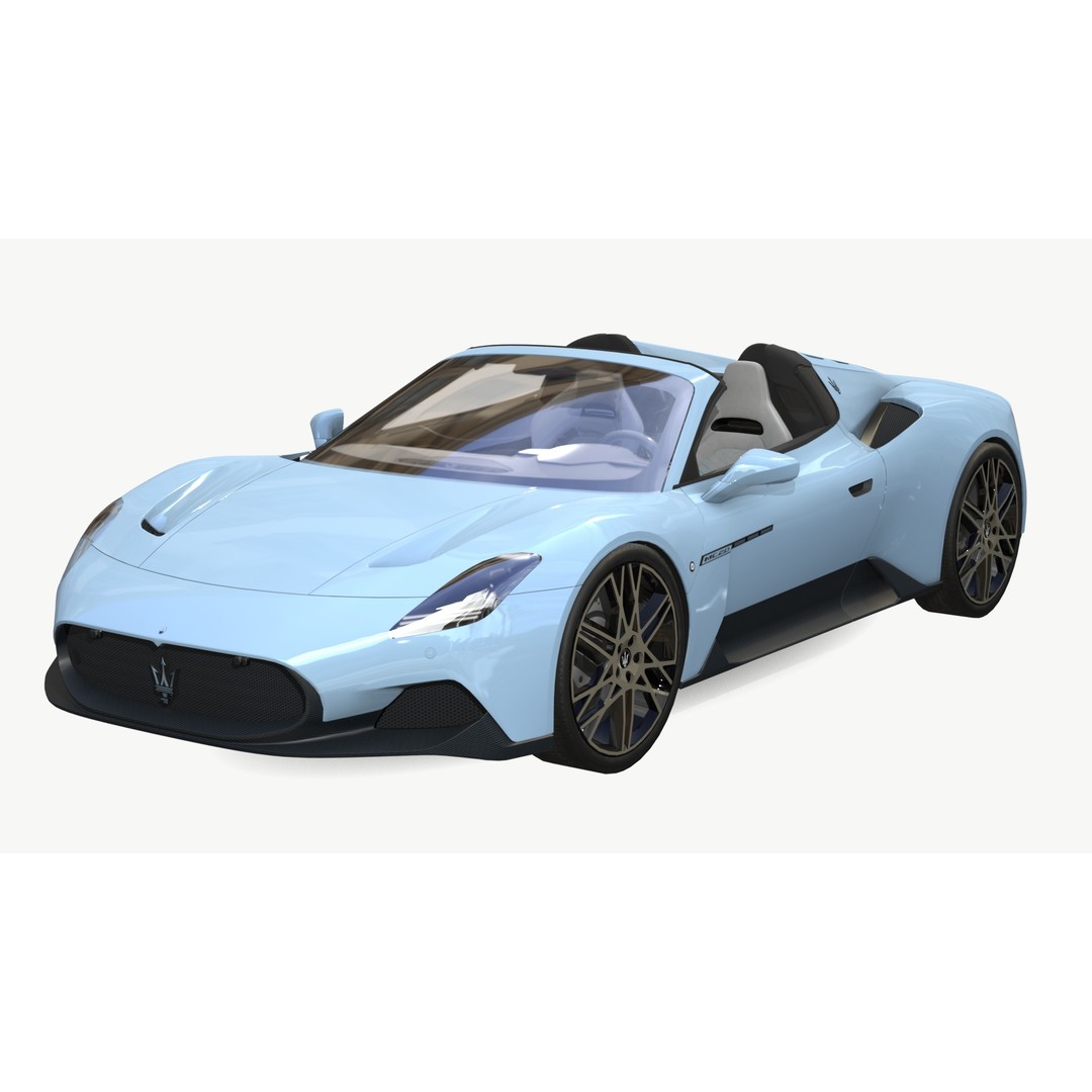 Maserati MC20 Cielo 2024 3D Model – Low Poly Game Ready Asset, FBX - View 3