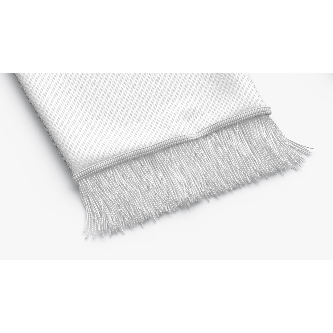 Soccer Scarf 3D Model – Low Poly Folded Knitwear, FBX, OBJ - View 4