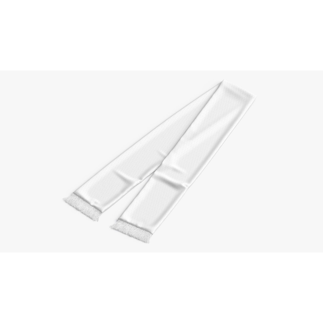 Soccer Scarf 3D Model – Low Poly Folded Knitwear, FBX, OBJ - View 5