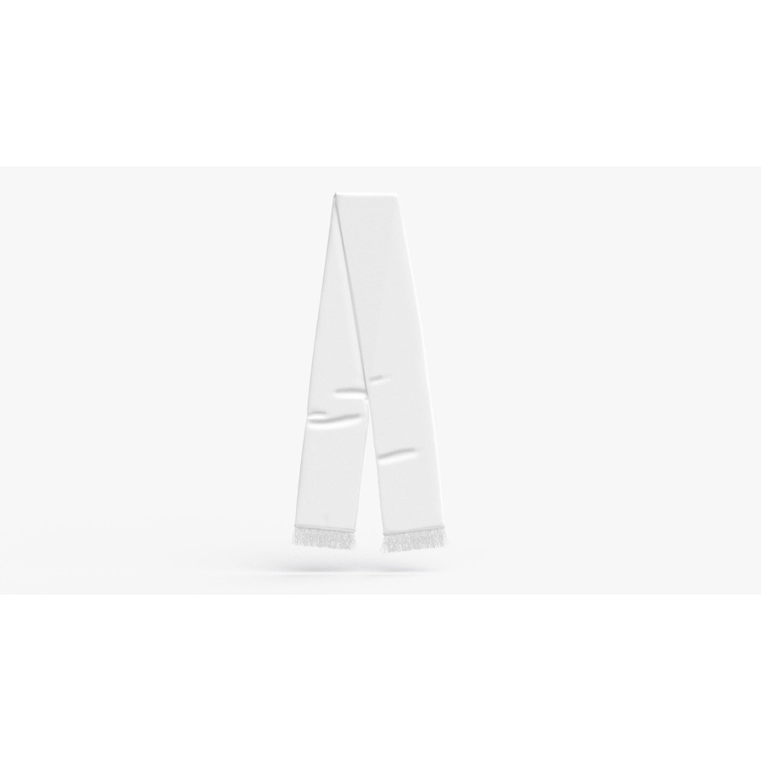 Soccer Scarf 3D Model – Low Poly Folded Knitwear, FBX, OBJ - View 6