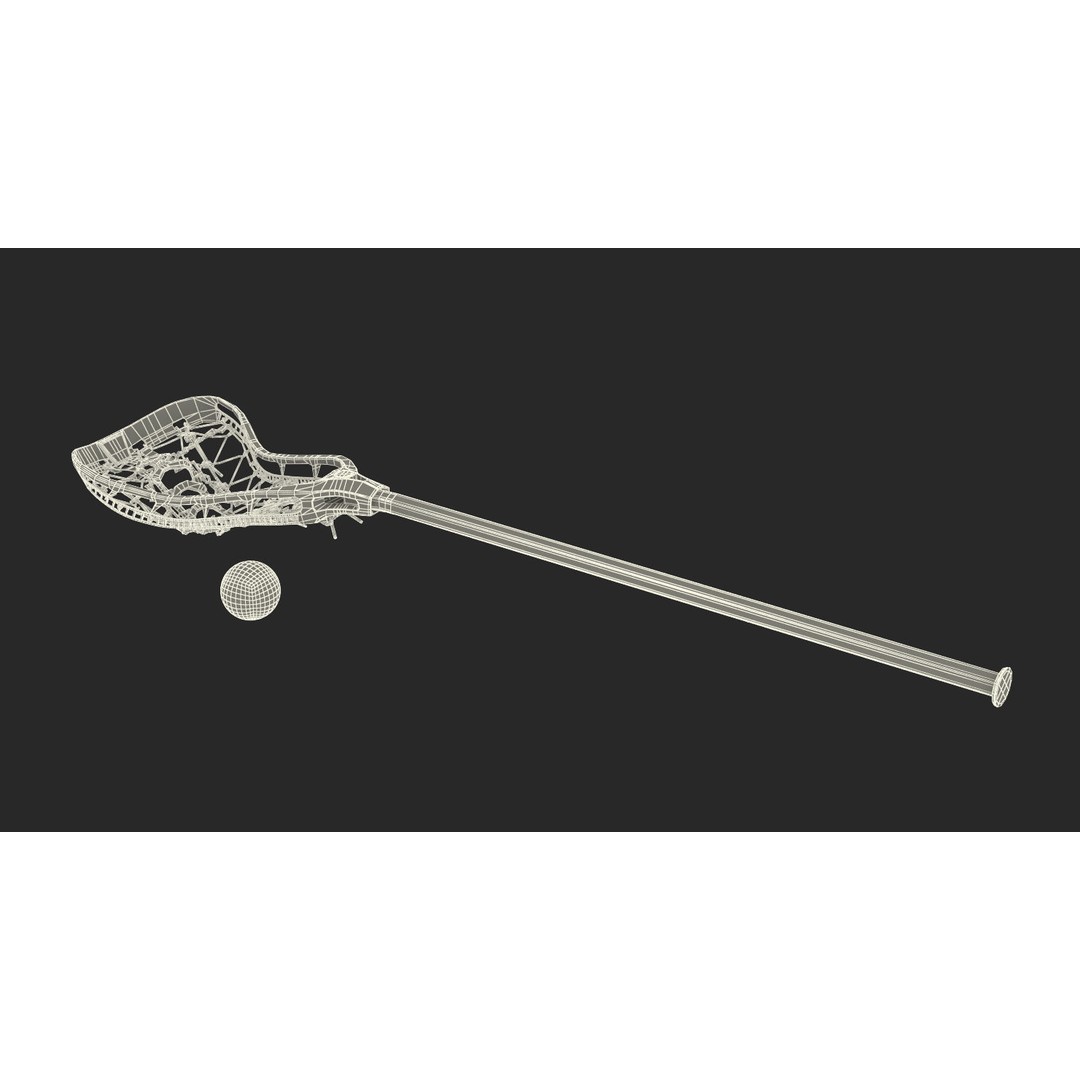 Lacrosse Stick 3D Model – Generic Sport Equipment with Ball, FBX - View 17