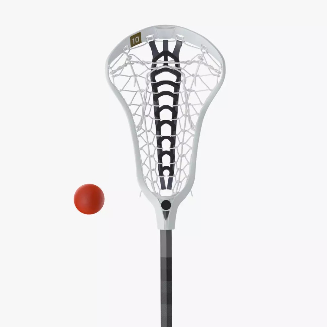 Lacrosse Stick 3D Model – Generic Sport Equipment with Ball, FBX - View 2