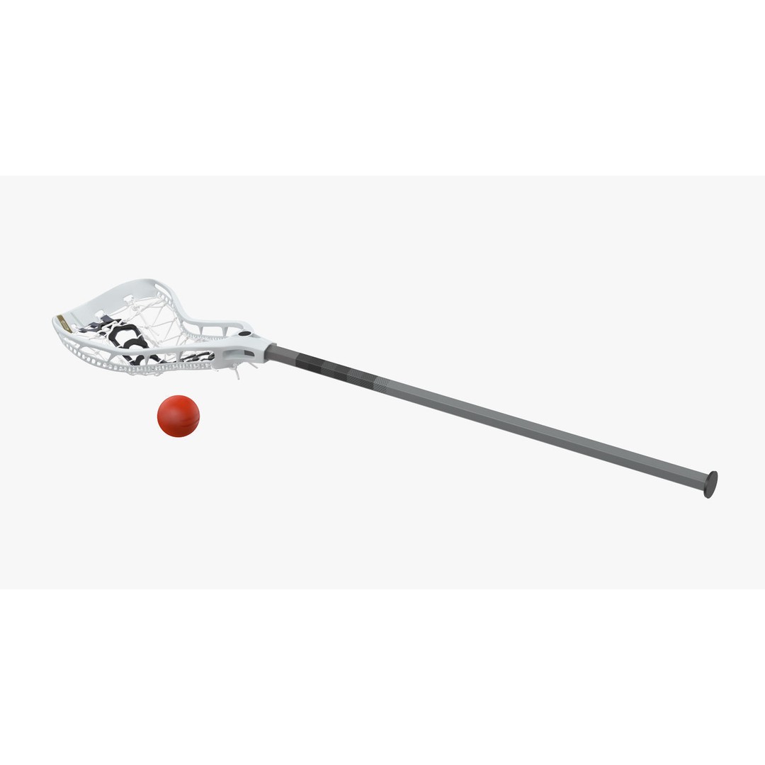 Lacrosse Stick 3D Model – Generic Sport Equipment with Ball, FBX - View 6