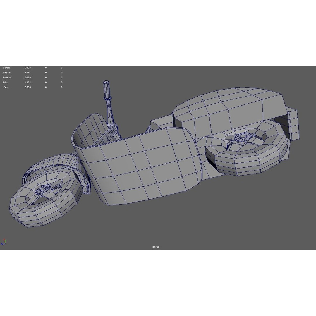 Low Poly Motorbike 3D Model – Game Ready, PBR Textures, FBX