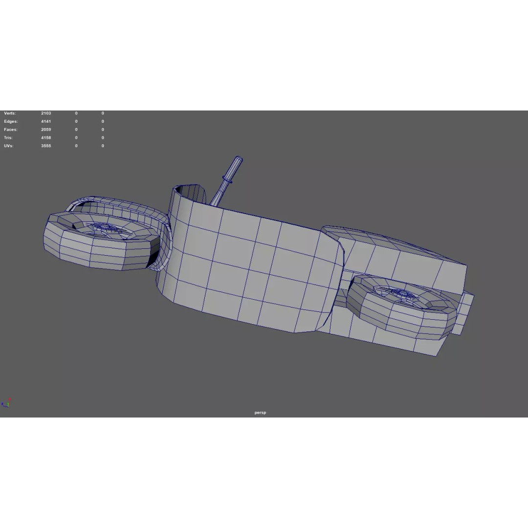 Low Poly Motorbike 3D Model – Game Ready, PBR Textures, FBX - View 12