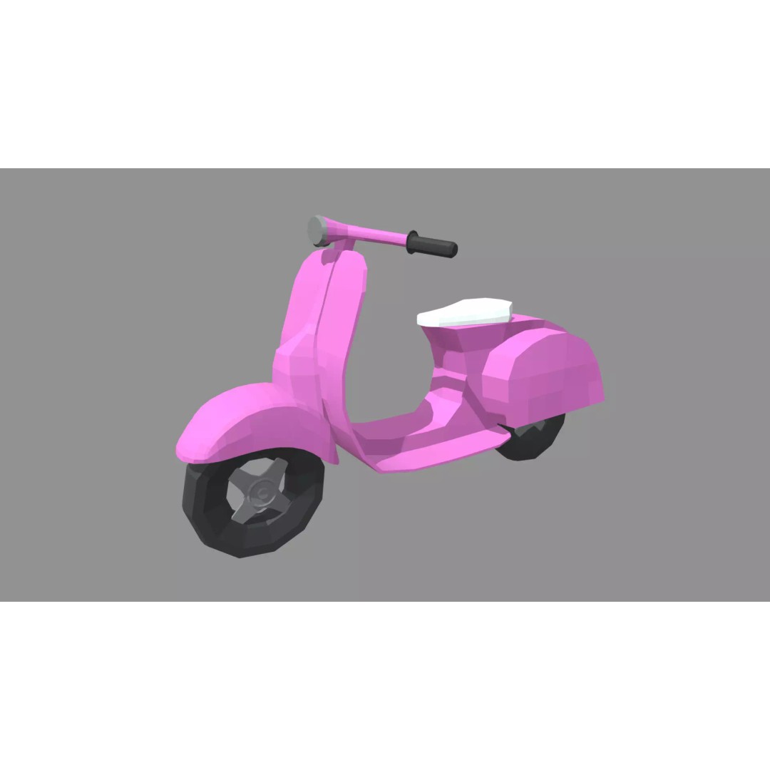 Low Poly Motorbike 3D Model – Game Ready, PBR Textures, FBX - View 2