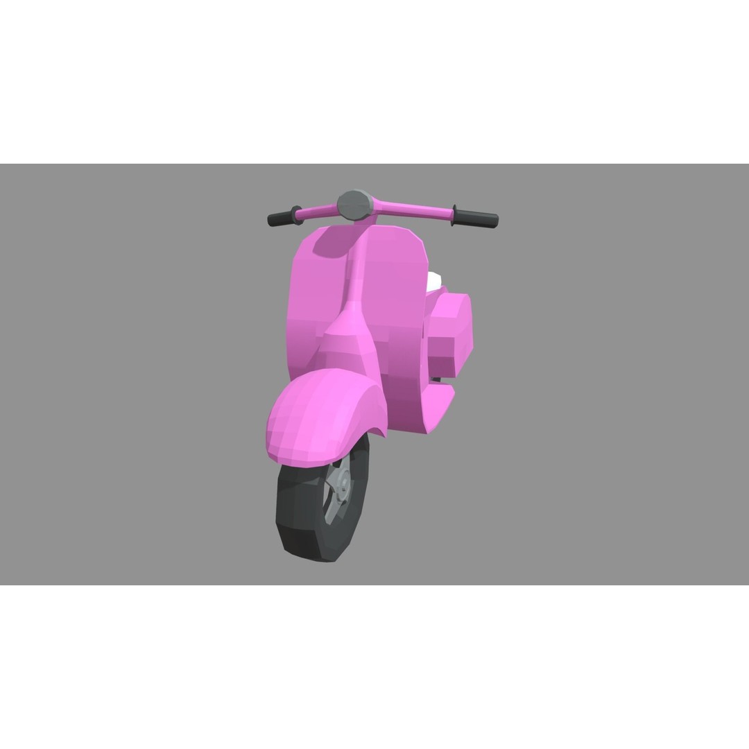 Low Poly Motorbike 3D Model – Game Ready, PBR Textures, FBX - View 3