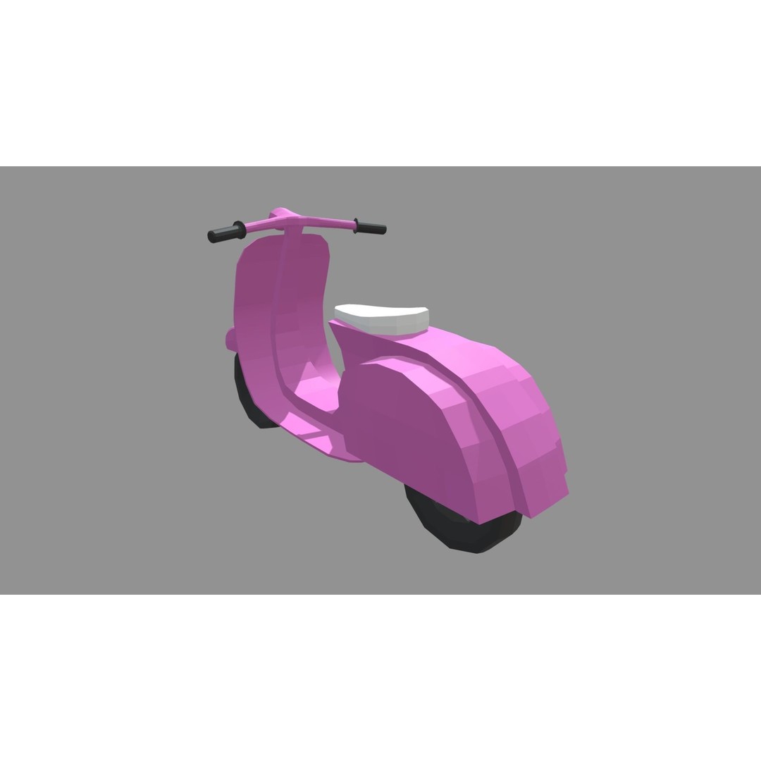 Low Poly Motorbike 3D Model – Game Ready, PBR Textures, FBX - View 5