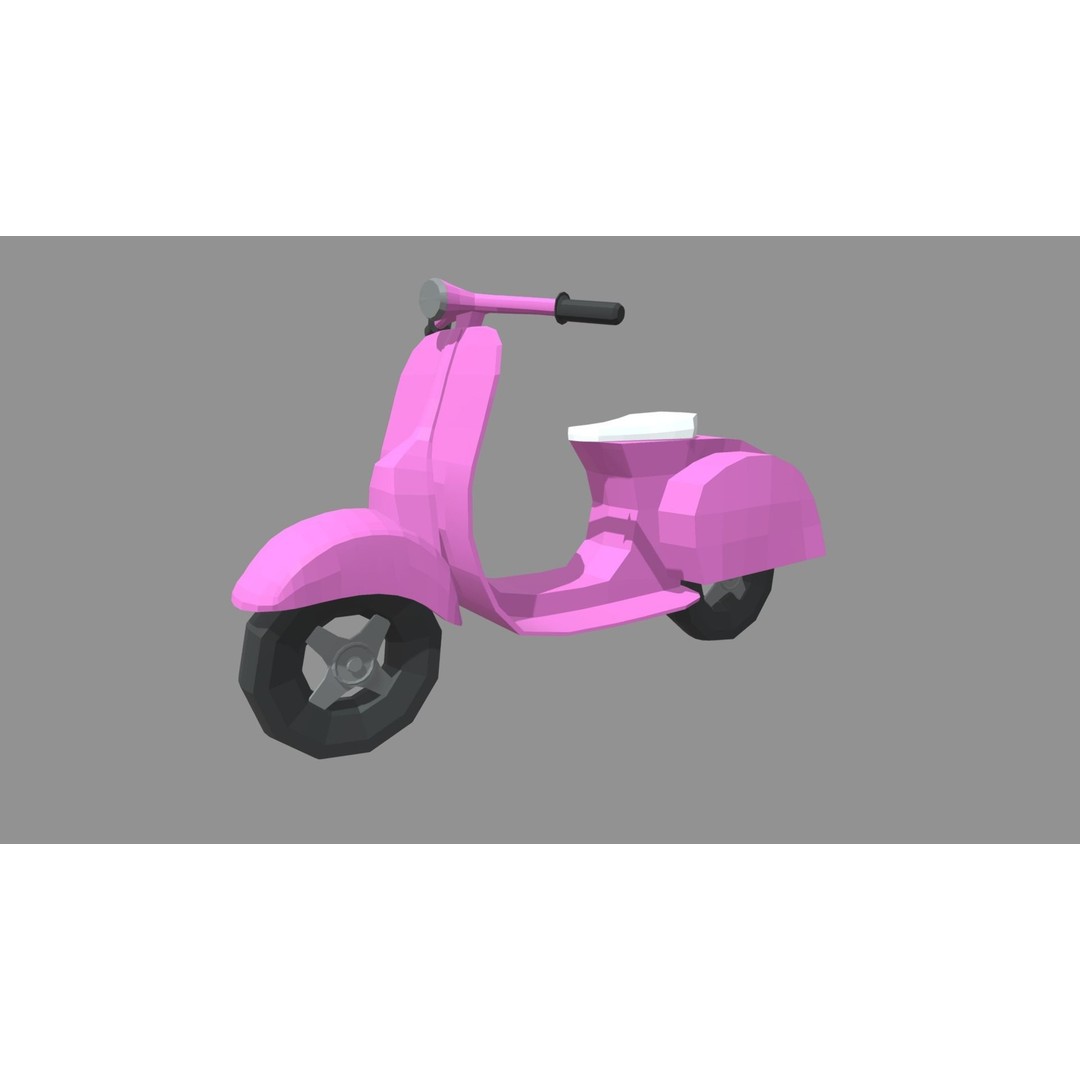 Low Poly Motorbike 3D Model – Game Ready, PBR Textures, FBX - View 6