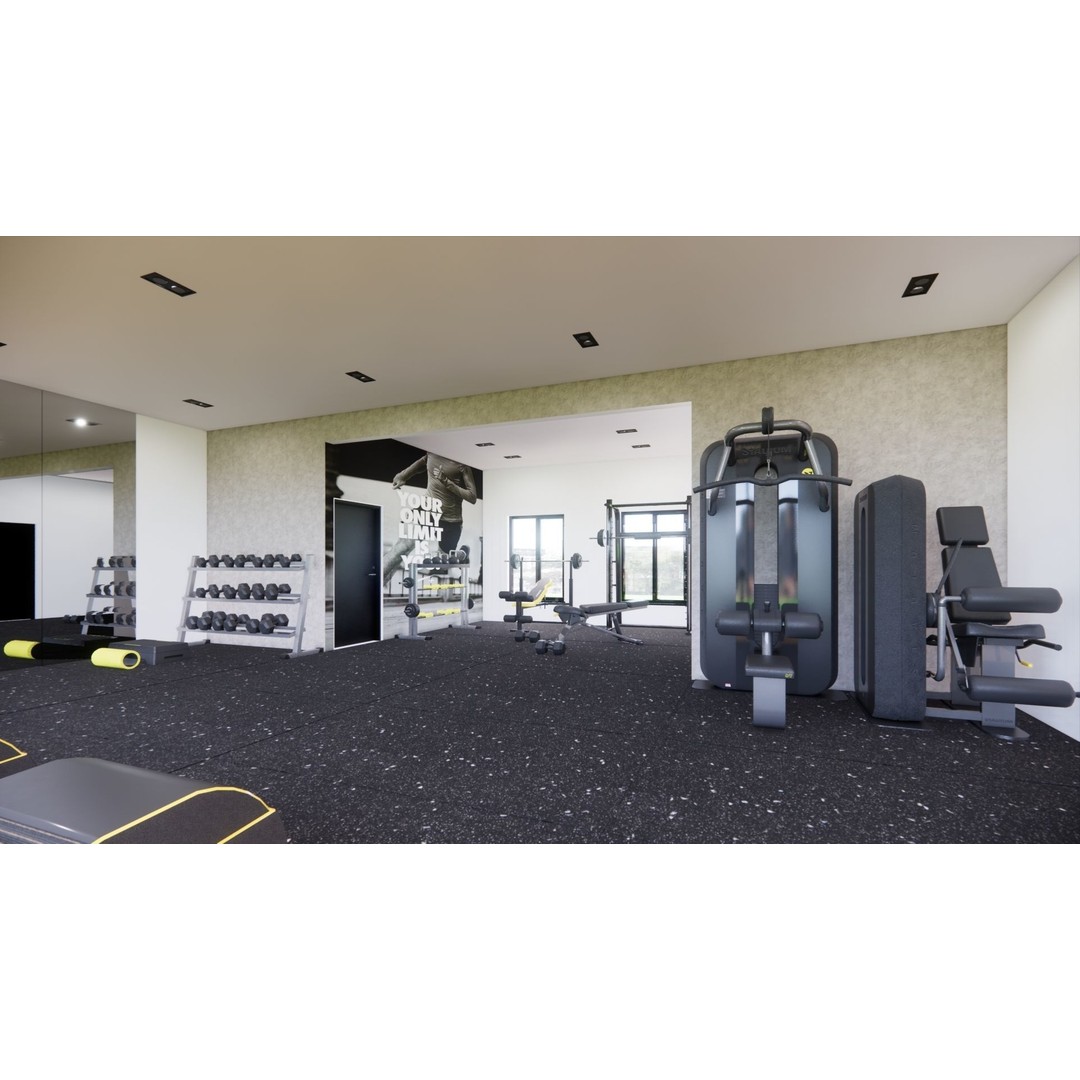 Modern Gym Space 3D Model – Interior Design, FBX, Game-Ready - View 4