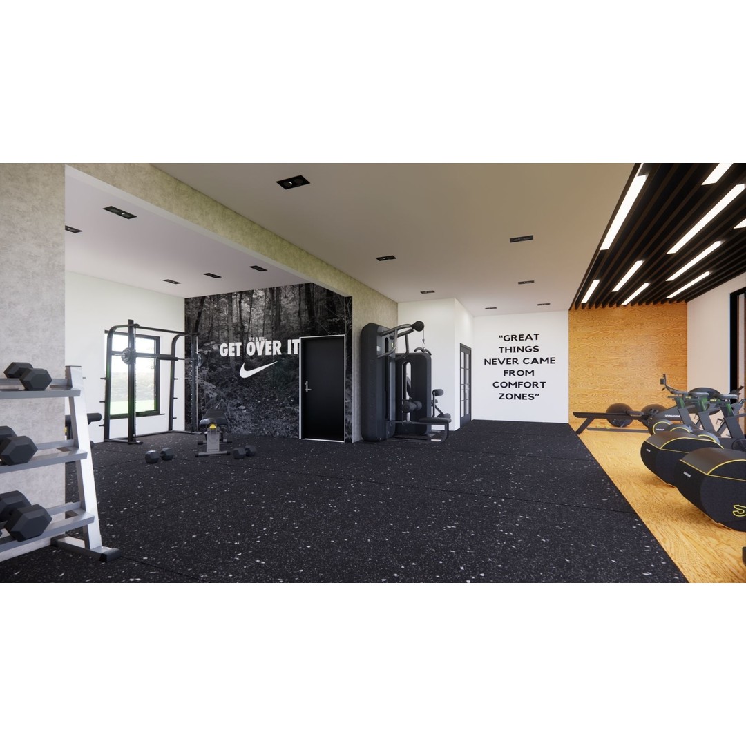 Modern Gym Space 3D Model – Interior Design, FBX, Game-Ready - View 5