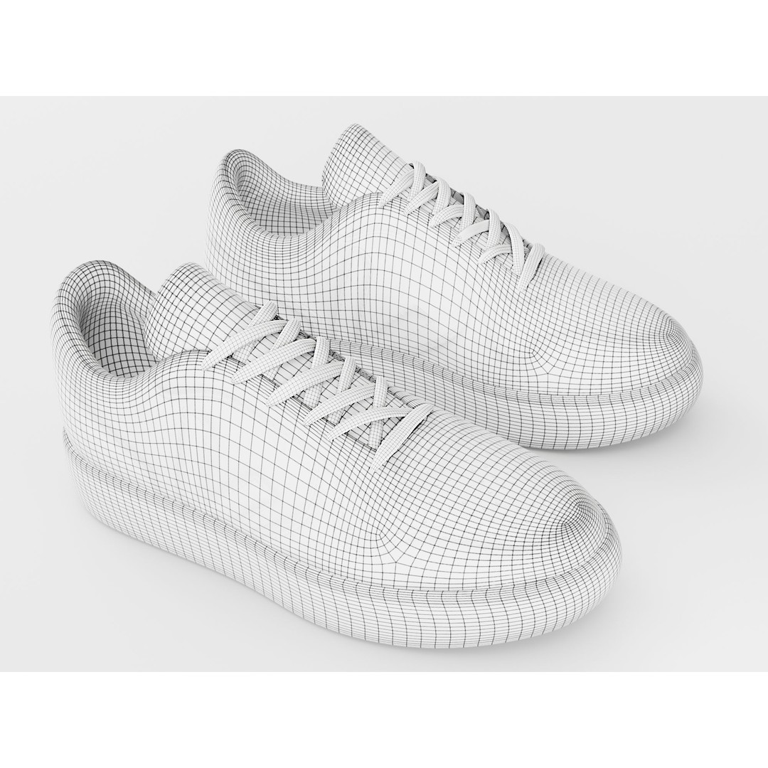 Casual Sneaker 3D Model – Low Poly Veja Style, FBX, Game Ready - View 5