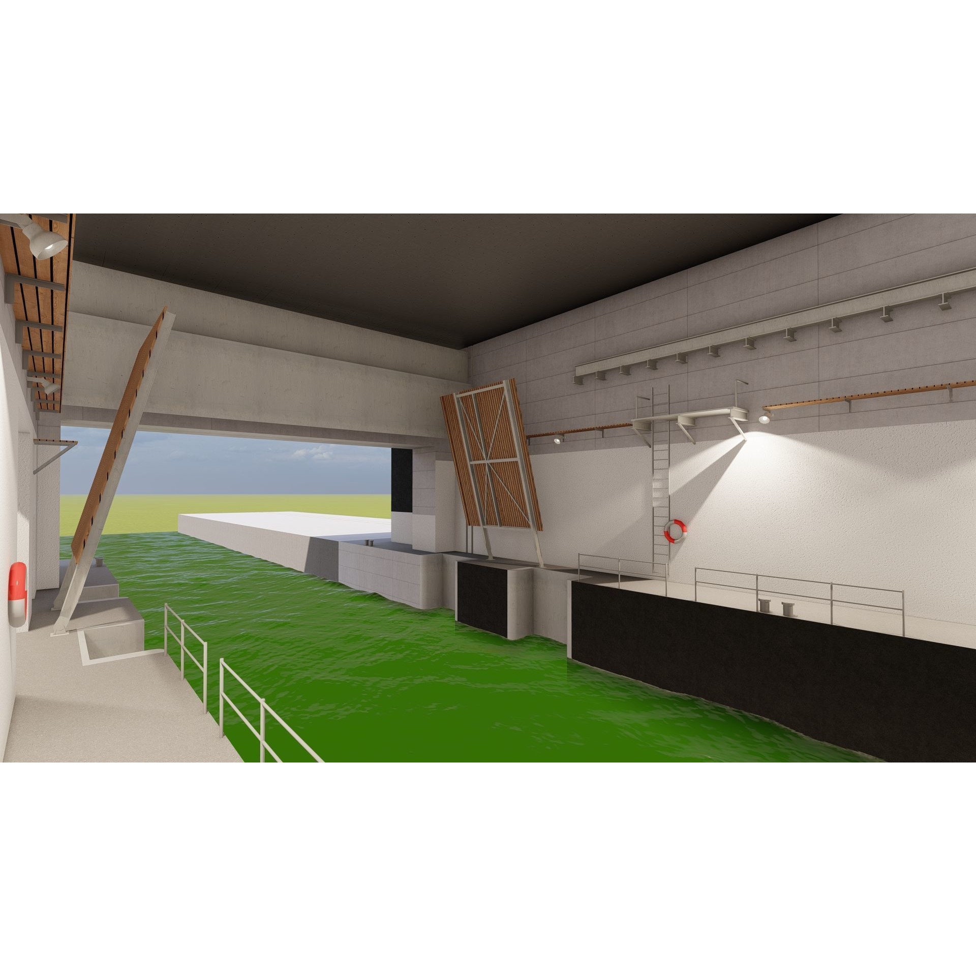 U-Boat Base at La Pallice France - Game-Ready 3D Model - View 20