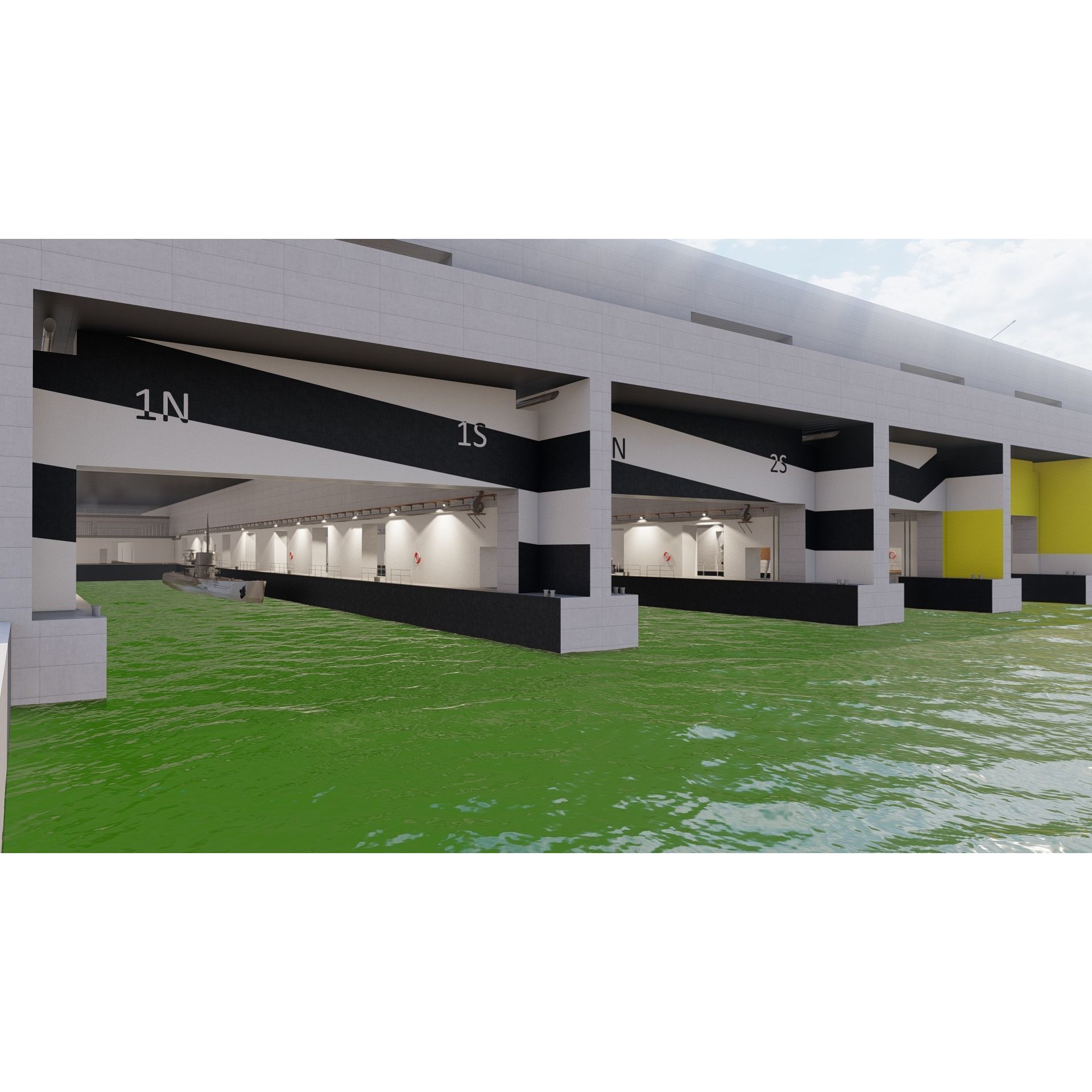 U-Boat Base at La Pallice France - Game-Ready 3D Model - View 25