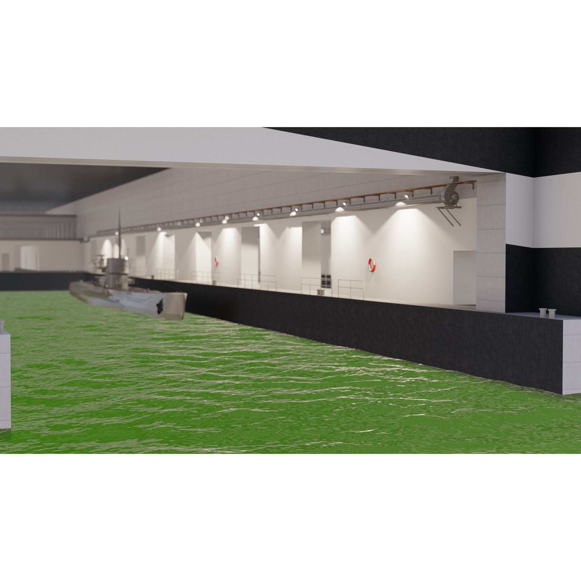 U-Boat Base at La Pallice France - Game-Ready 3D Model - View 26