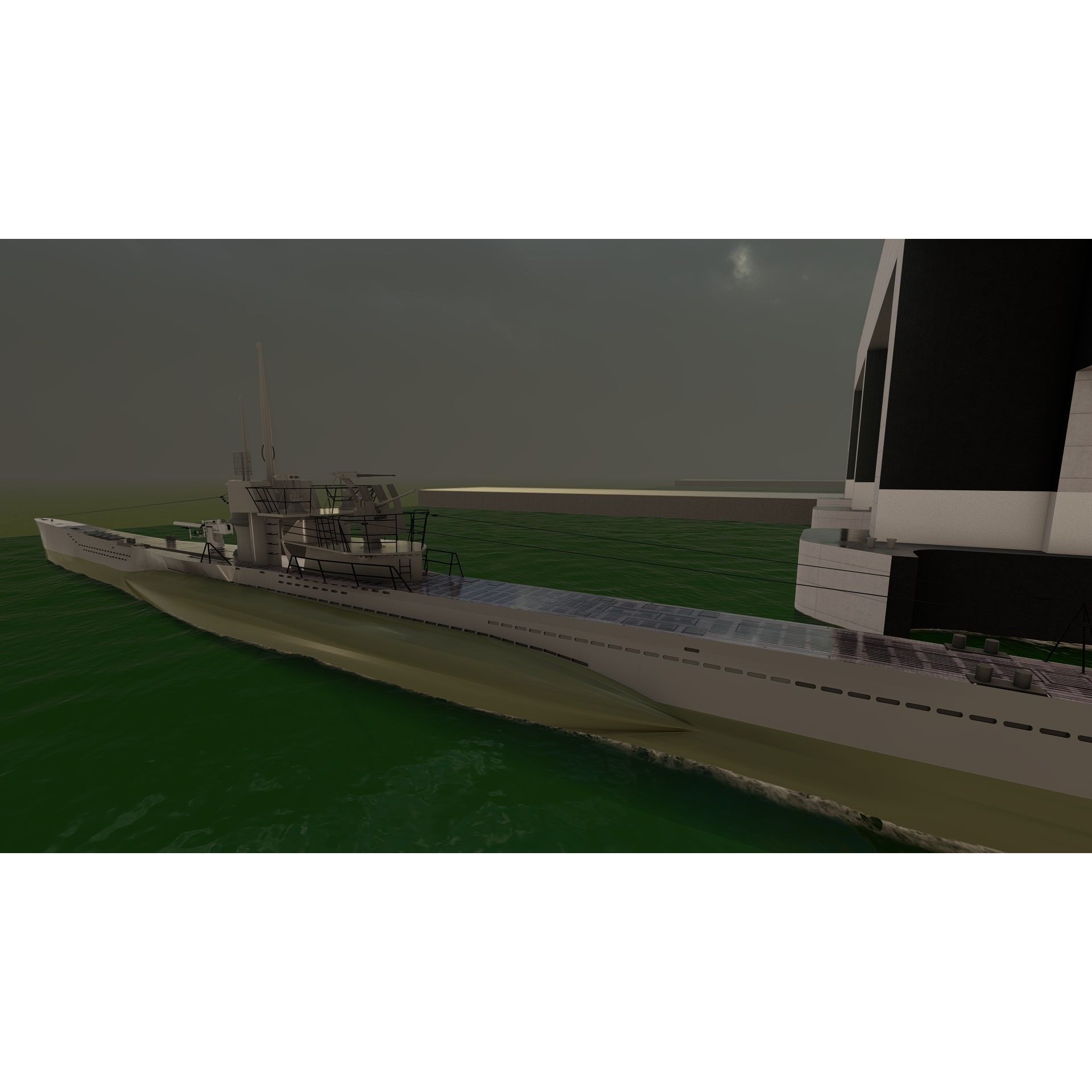 U-Boat Base at La Pallice France - Game-Ready 3D Model - View 30