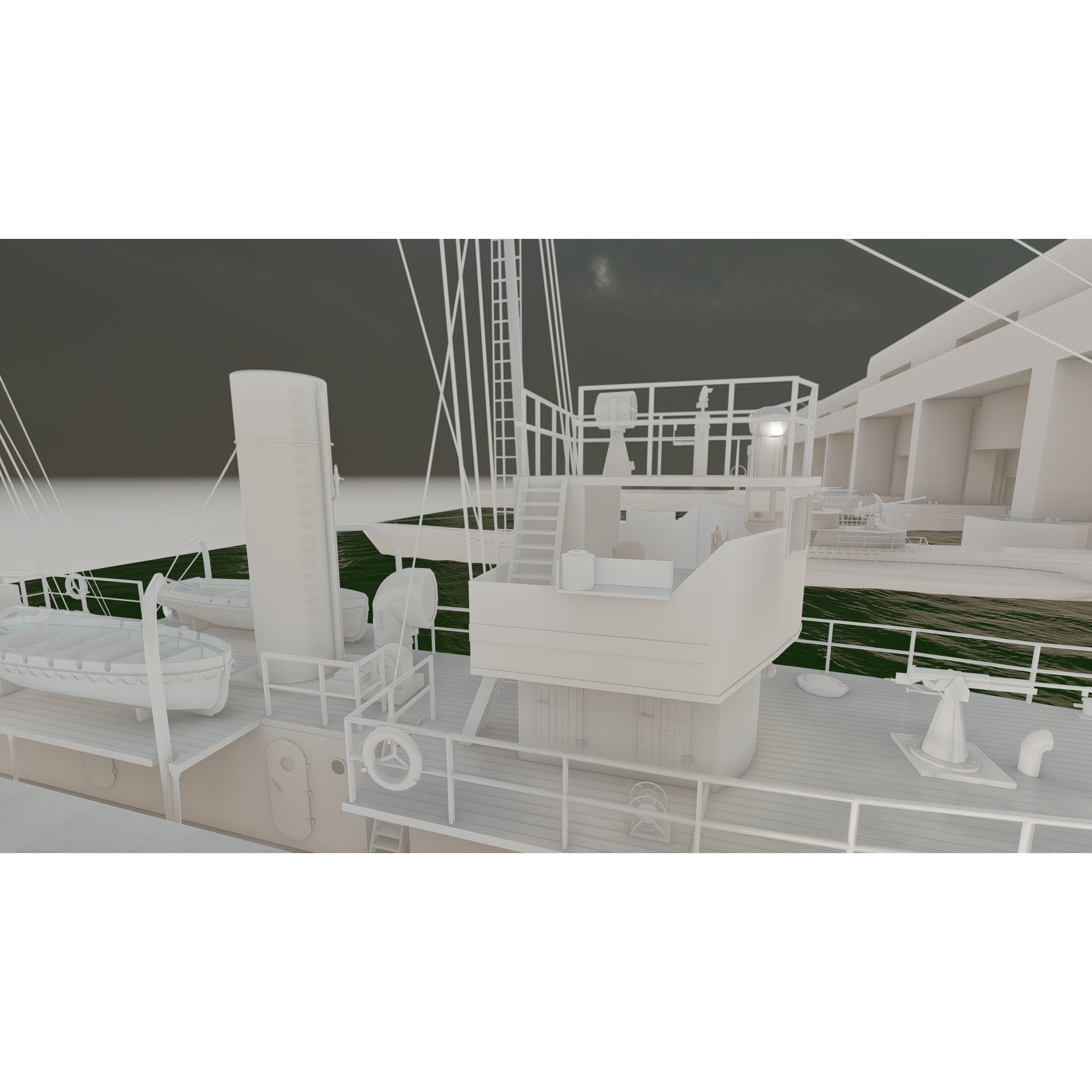 U-Boat Base at La Pallice France - Game-Ready 3D Model - View 34