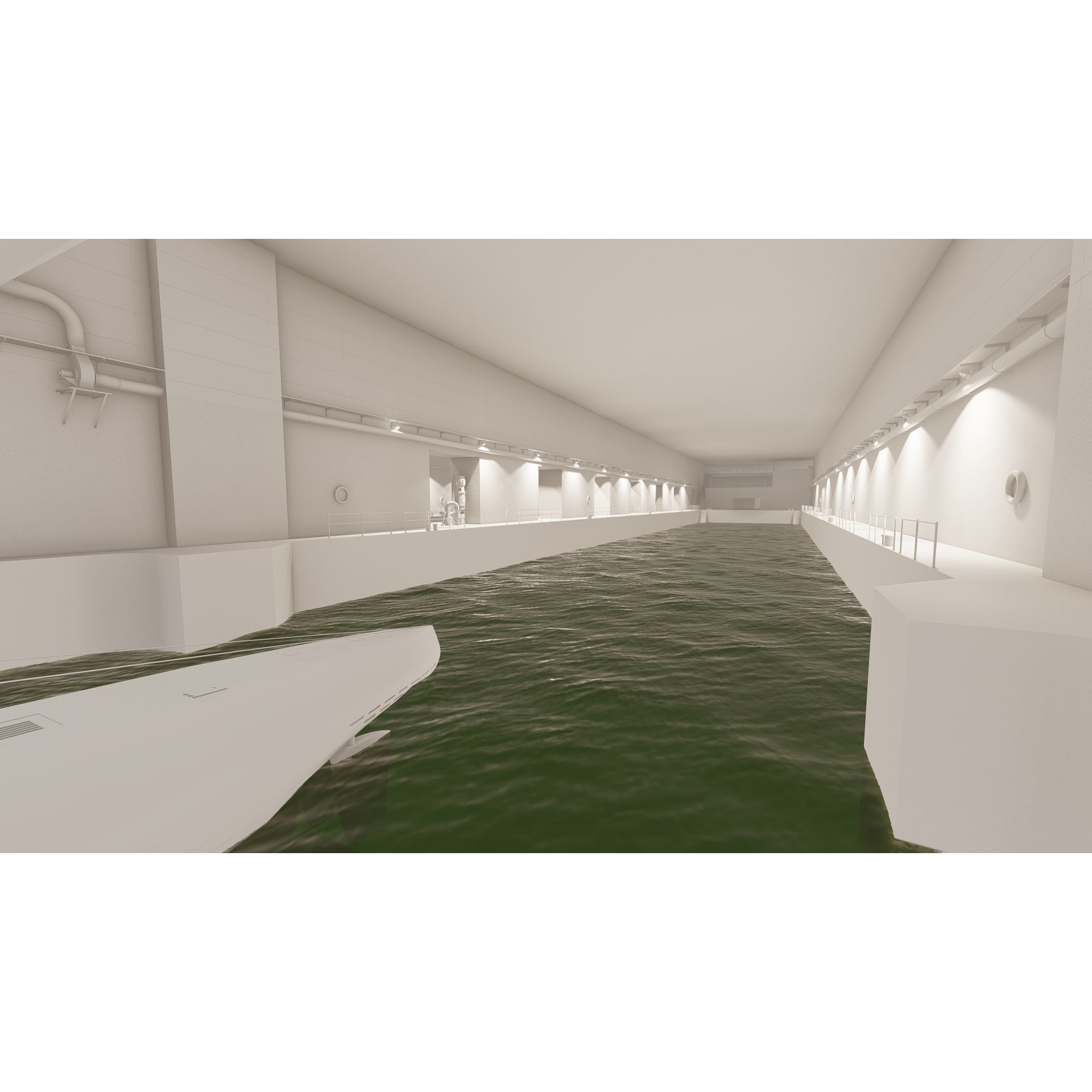 U-Boat Base at La Pallice France - Game-Ready 3D Model - View 36