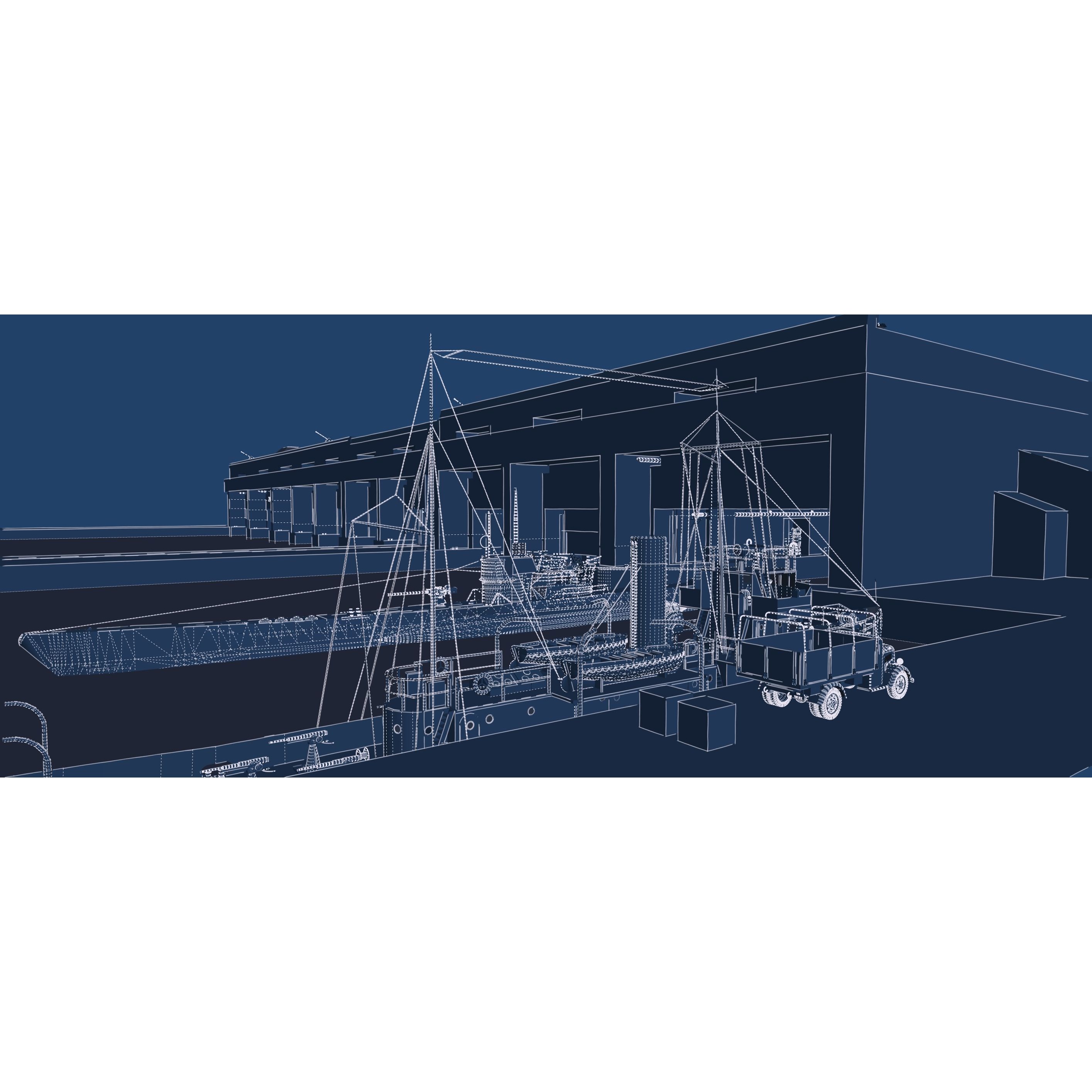 U-Boat Base at La Pallice France - Game-Ready 3D Model - View 39