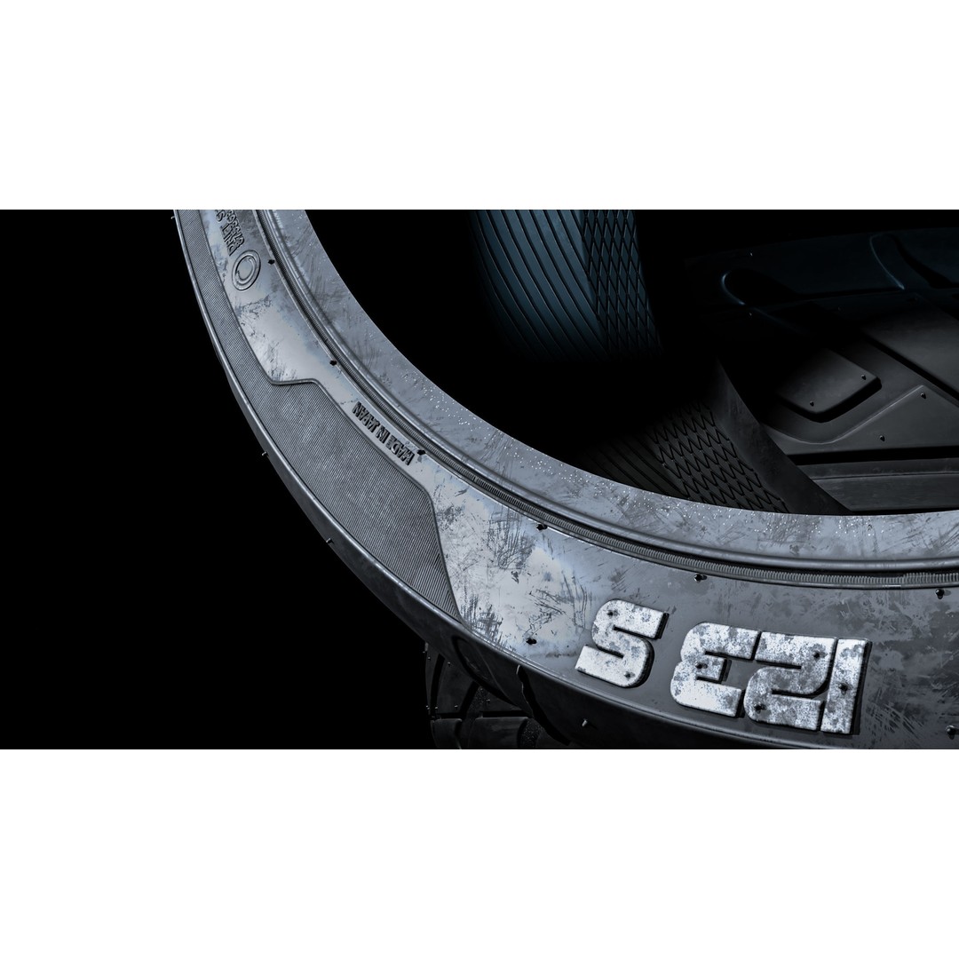 Achilles 123S Tire 3D Model – High Poly PBR Asset, FBX and Corona Render - View 10