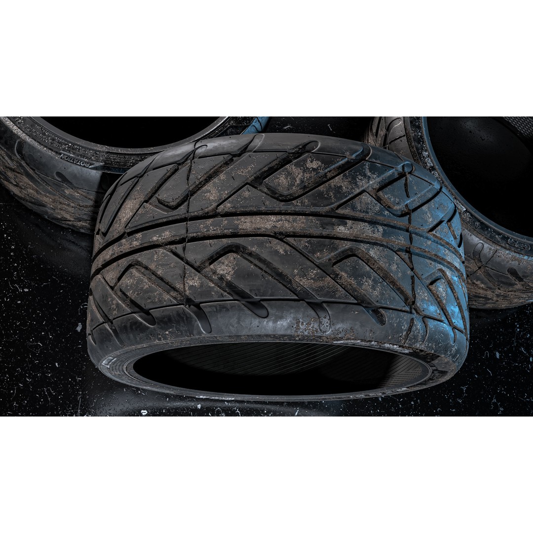 Achilles 123S Tire 3D Model – High Poly PBR Asset, FBX and Corona Render - View 8