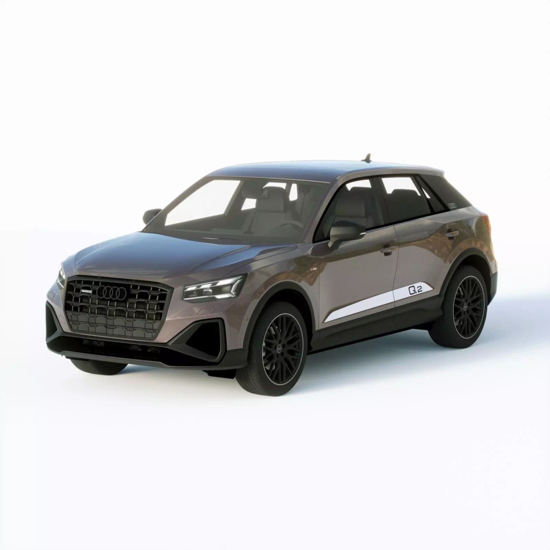 Audi Q2 S 2021 3D Model – High Poly Car Asset, FBX, PBR Textures - View 2