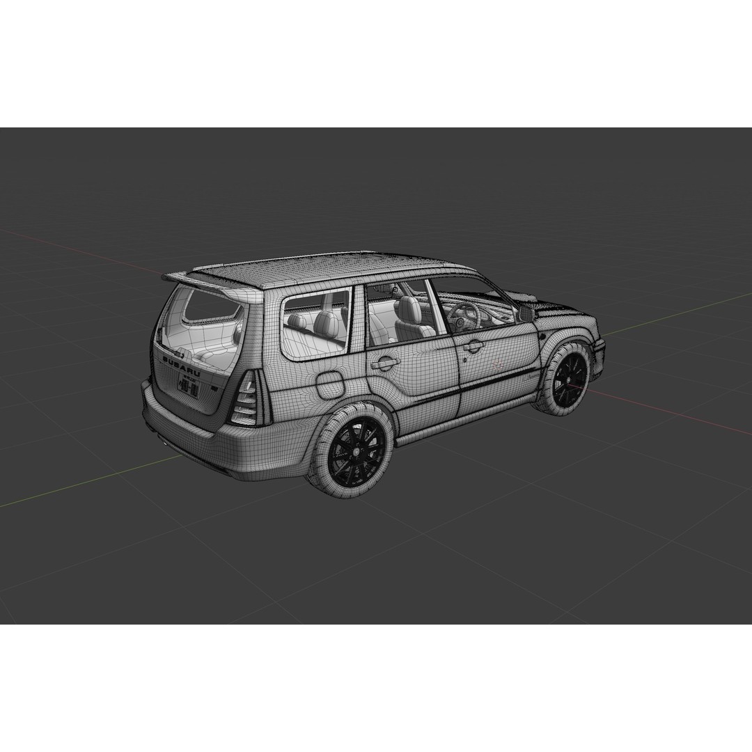 Subaru Forester STI SG5 3D Model – High Poly PBR Asset, FBX, Blender