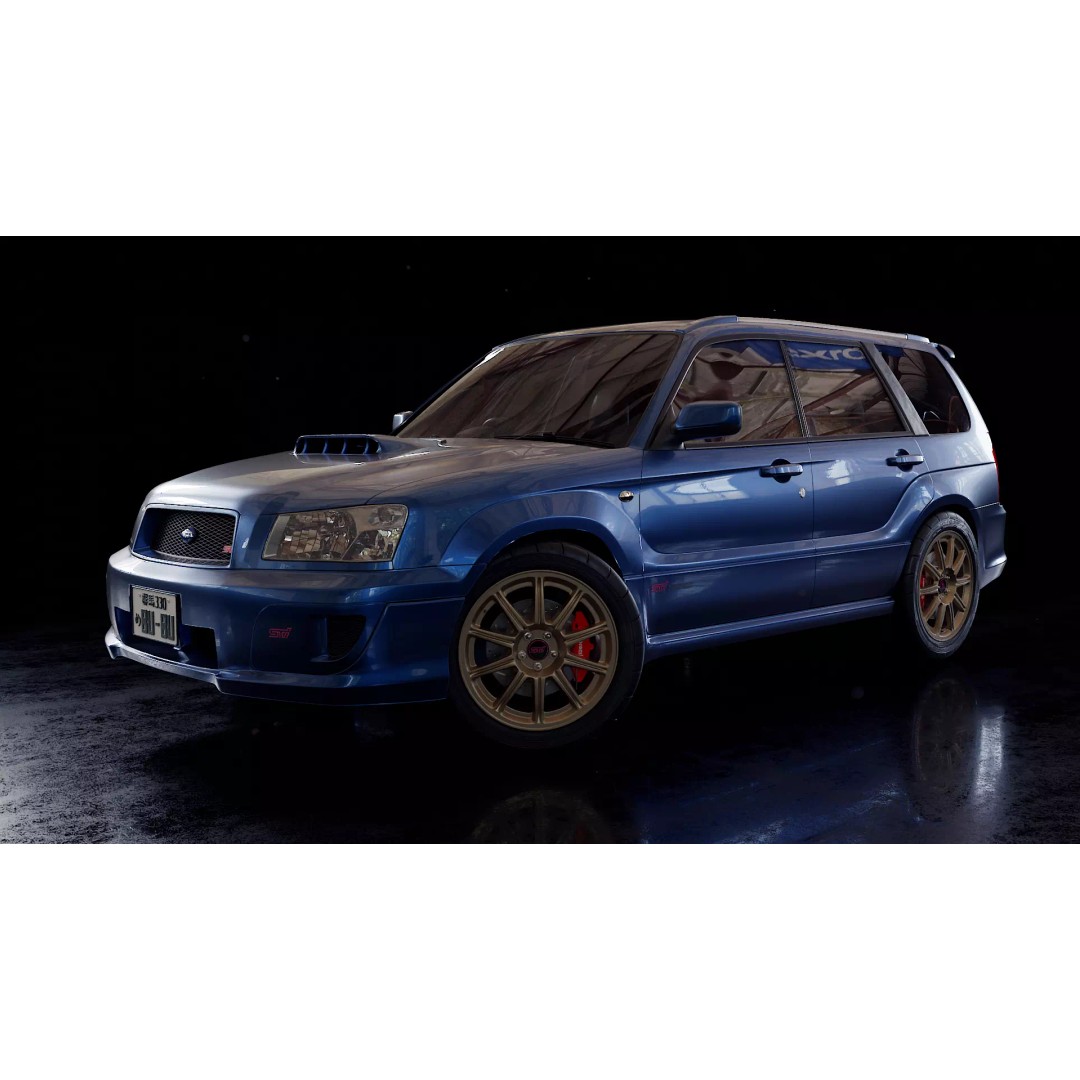 Subaru Forester STI SG5 3D Model – High Poly PBR Asset, FBX, Blender - View 2