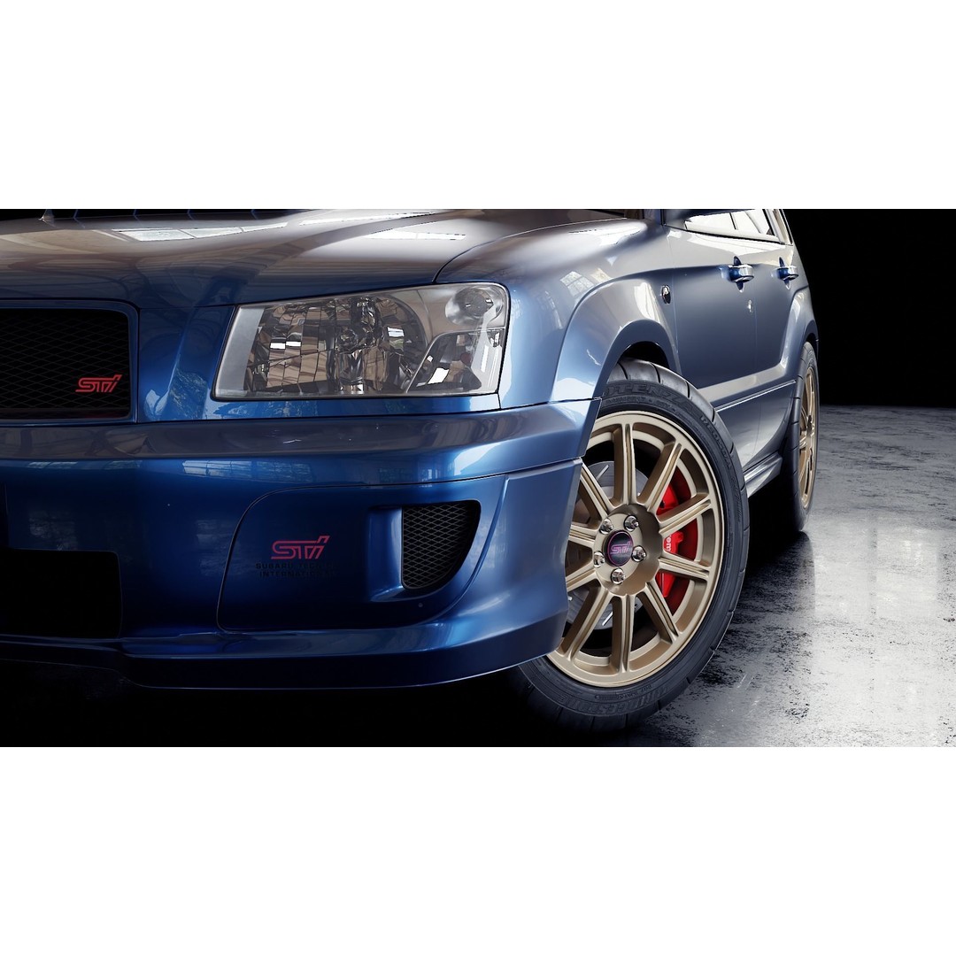 Subaru Forester STI SG5 3D Model – High Poly PBR Asset, FBX, Blender - View 3