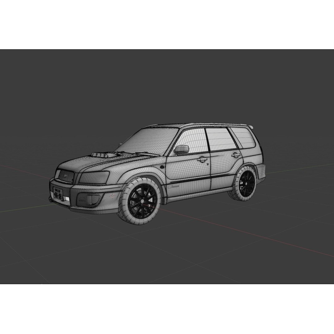 Subaru Forester STI SG5 3D Model – High Poly PBR Asset, FBX, Blender - View 8