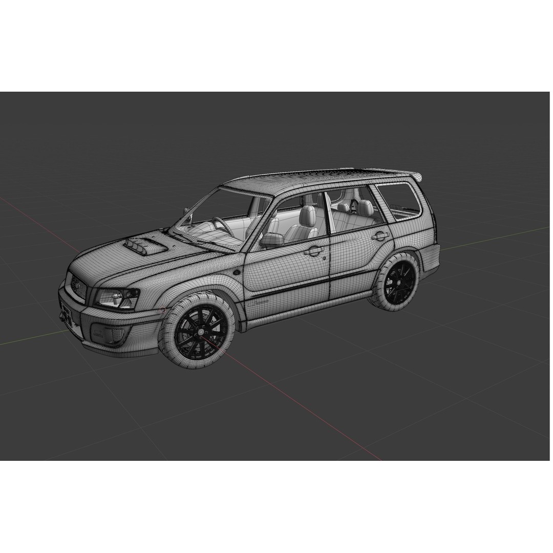 Subaru Forester STI SG5 3D Model – High Poly PBR Asset, FBX, Blender - View 9