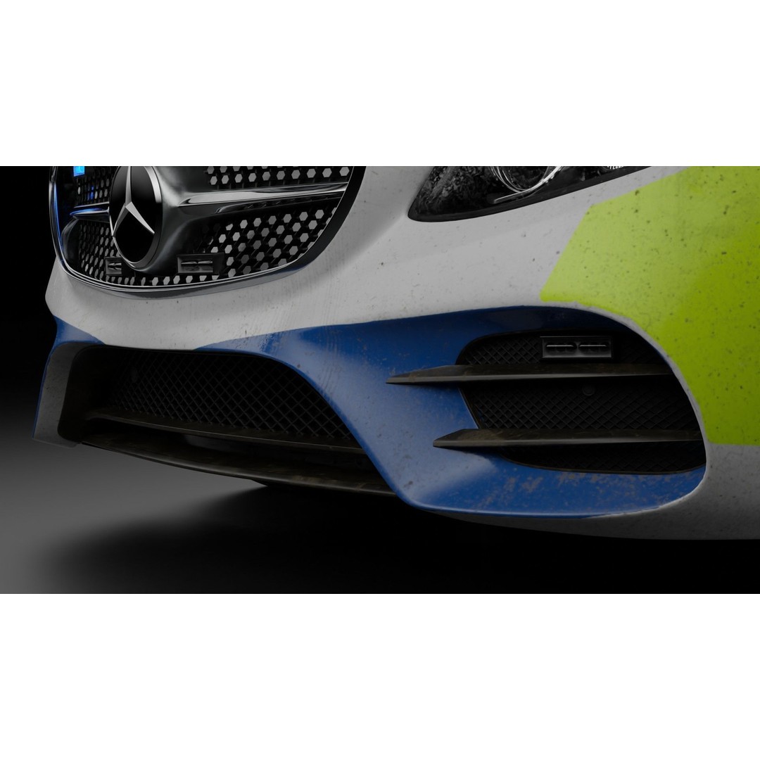 Mercedes Benz E43 Police Car 3D Model – High Poly PBR Asset, Blender - View 10