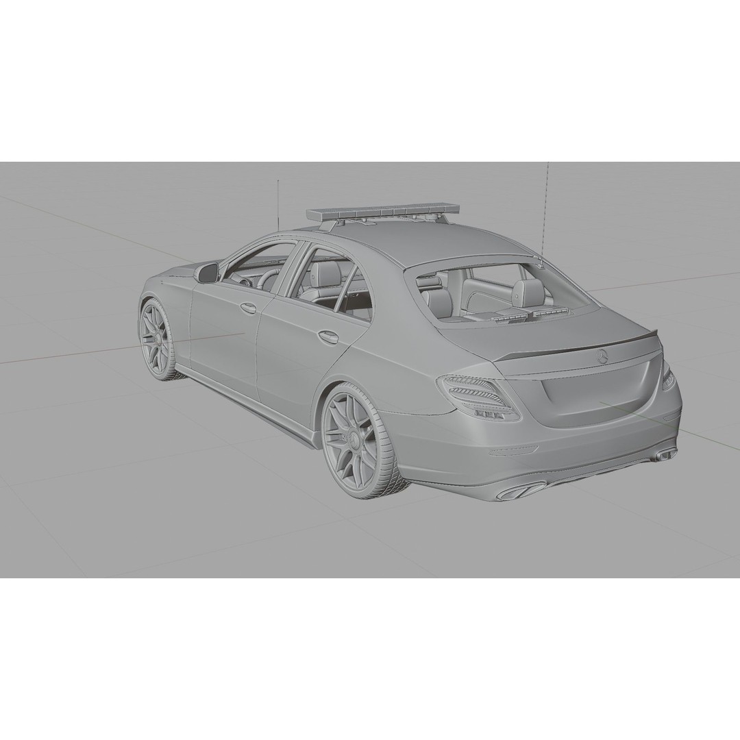 Mercedes Benz E43 Police Car 3D Model – High Poly PBR Asset, Blender - View 14