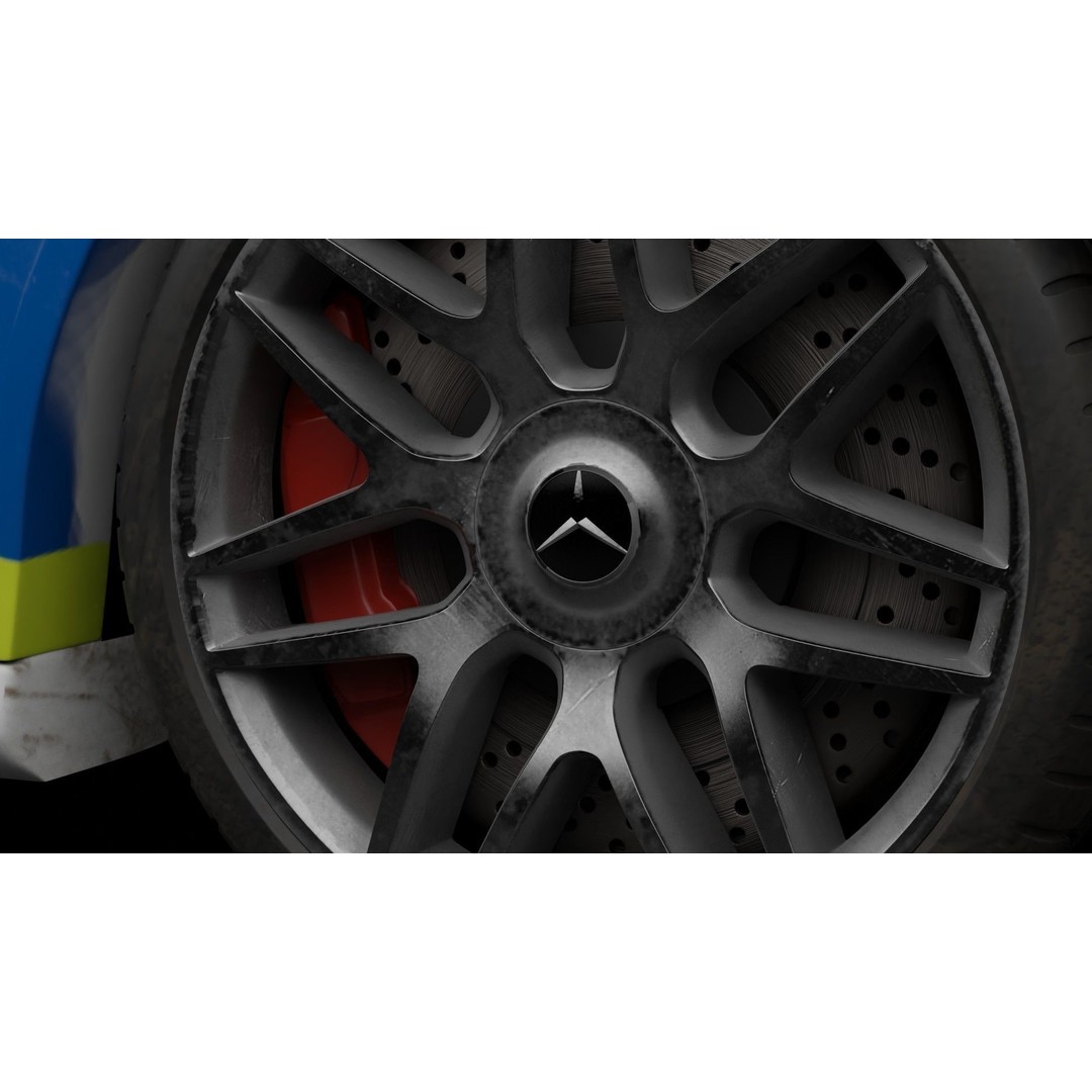 Mercedes Benz E43 Police Car 3D Model – High Poly PBR Asset, Blender - View 6