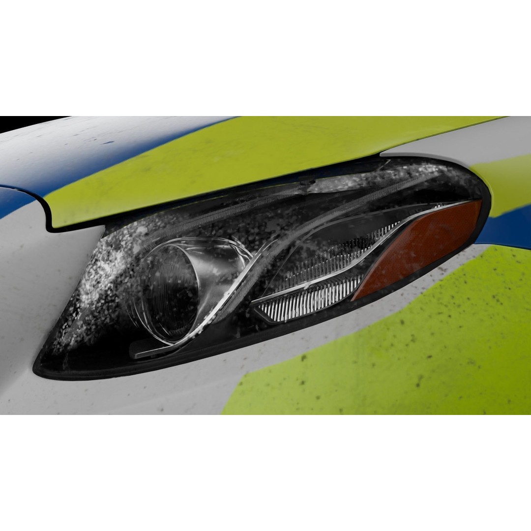 Mercedes Benz E43 Police Car 3D Model – High Poly PBR Asset, Blender - View 9