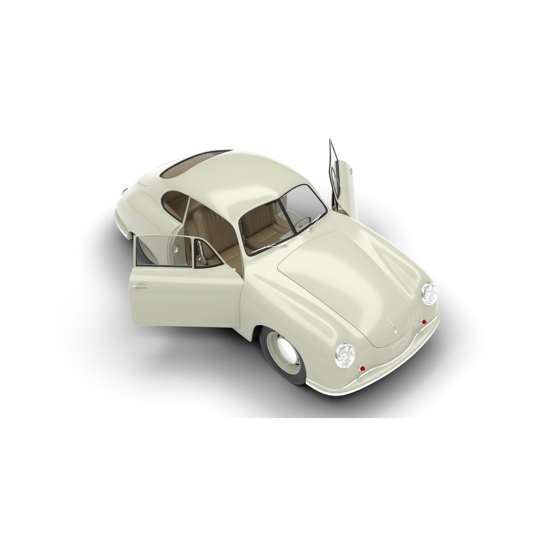 Porsche 356 1300 1952 3D Model – High Poly Rigged Classic Car, FBX, OBJ - View 10