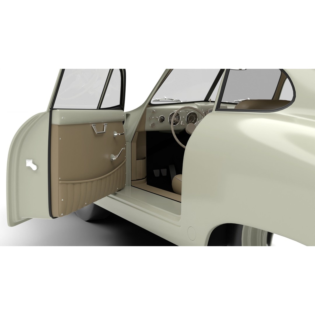 Porsche 356 1300 1952 3D Model – High Poly Rigged Classic Car, FBX, OBJ - View 17